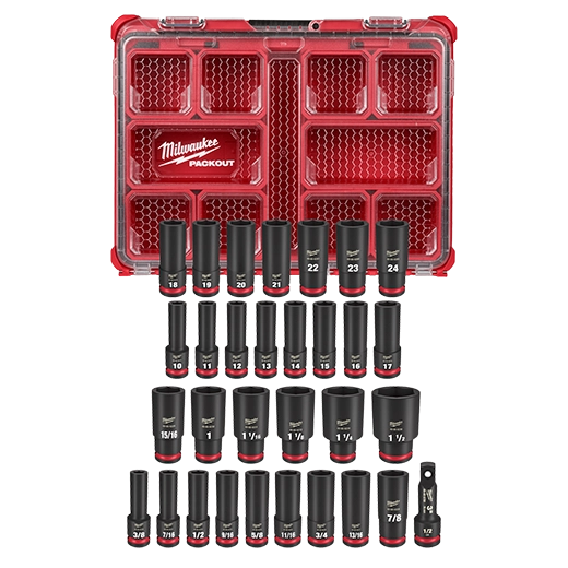 Milwaukee 49-66-6806 SHOCKWAVE Impact Duty™ Socket 1/2” Dr 31PC PACKOUT Set - Edmondson Supply