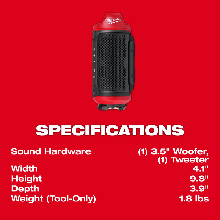 Milwaukee 2955-20 M12™ Bluetooth® Jobsite Speaker w/ PACKOUT™ Compatibility - Edmondson Supply