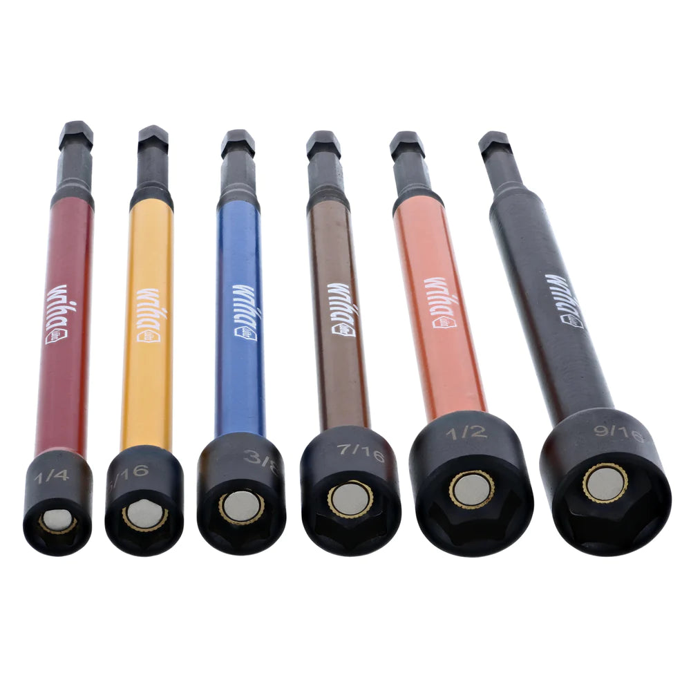 Wiha Tools 70486 6 Piece Color Coded Magnetic Nut Setter SAE Set - Edmondson Supply
