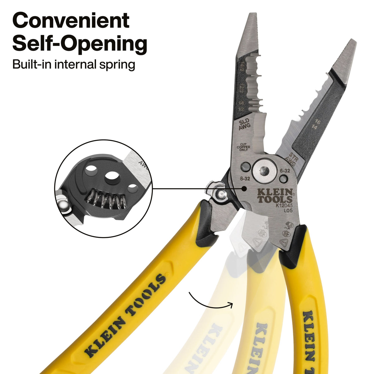 Klein Tools K12045 Slim-Forged Dual NM Cable Stripper/Cutter - Edmondson Supply