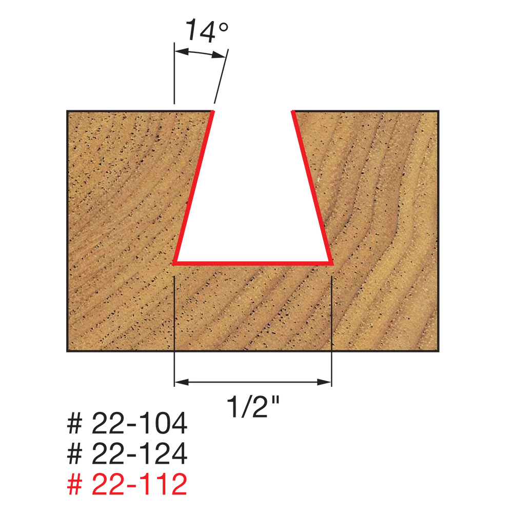 Freud 22-104 1/2" Dovetail Bit - Edmondson Supply