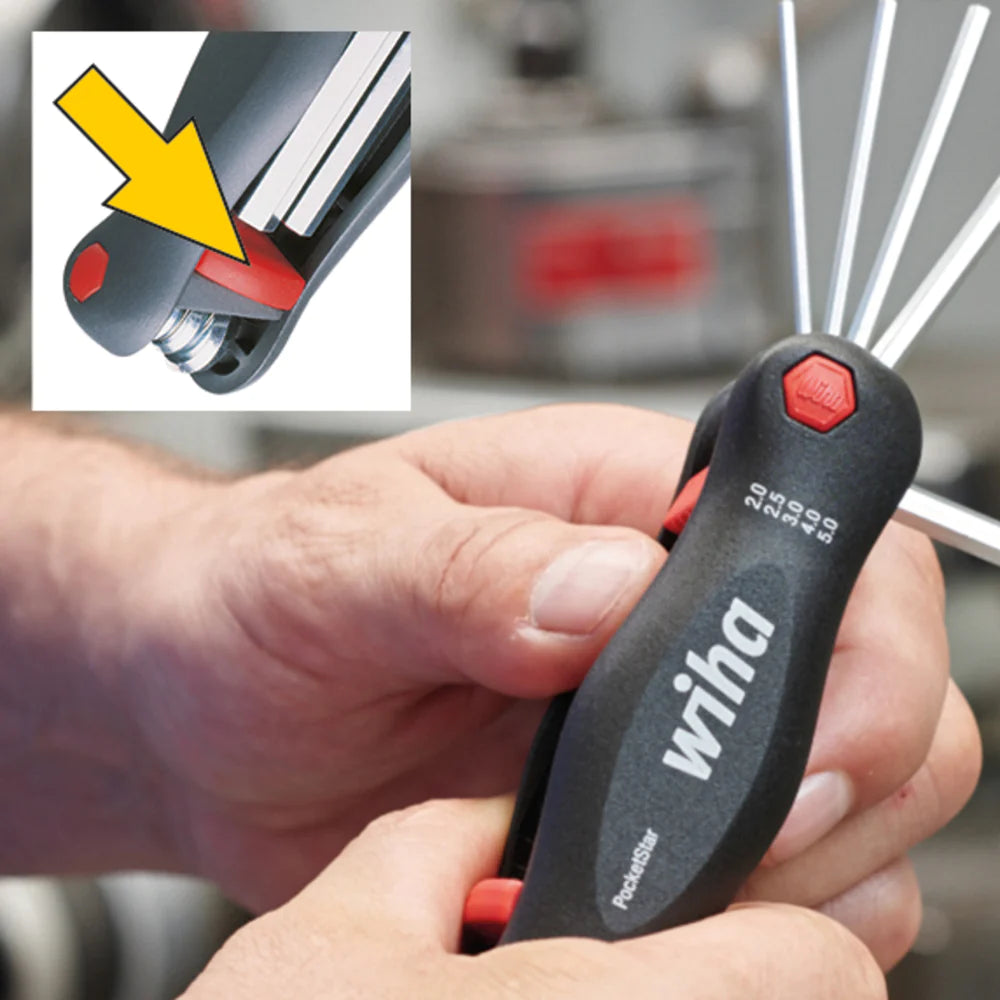 Wiha Tools 35195 7 Piece PocketStar Fold-Out Hex Key Set - Metric - Edmondson Supply