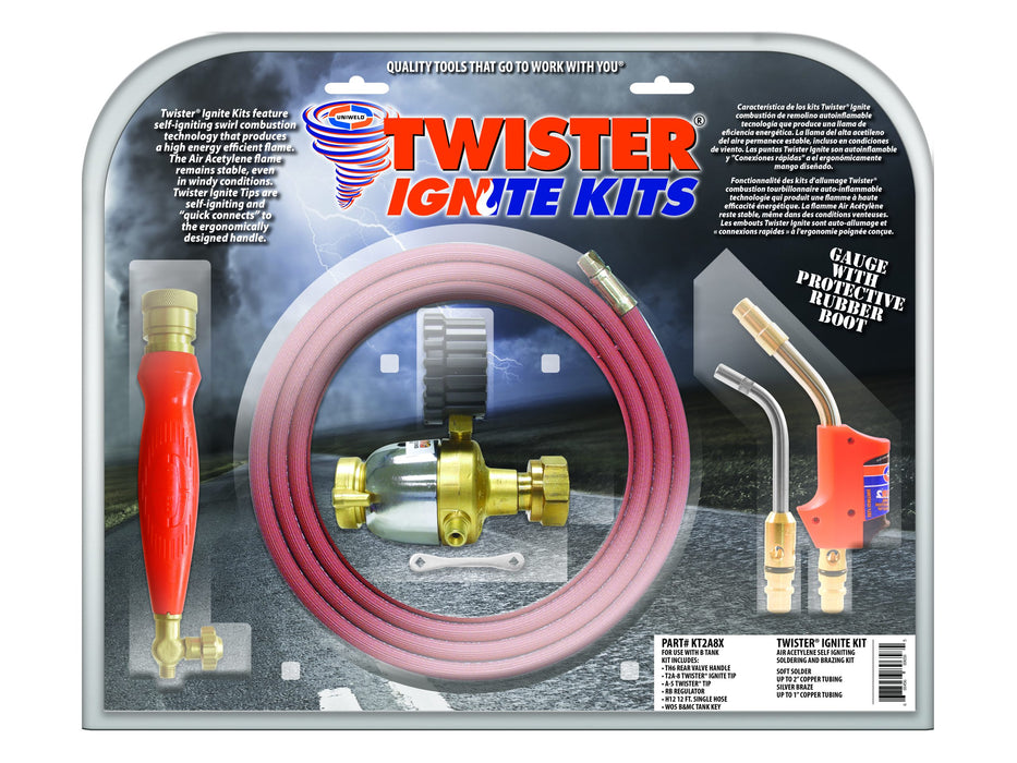 Uniweld KT2A8X TWISTER®2 self-igniting Torch Kit
