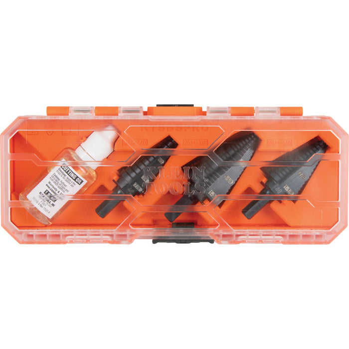 Klein Tools KTSBSPRO Premium Electrician's 3/8-Inch Hex Step Bit Set, 3 Piece - Edmondson Supply