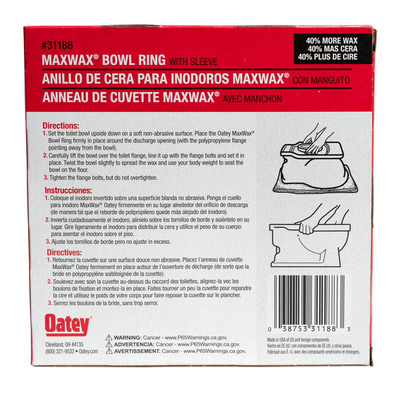 Oatey® 31188 MaxWax® Wax Bowl Rings - Edmondson Supply