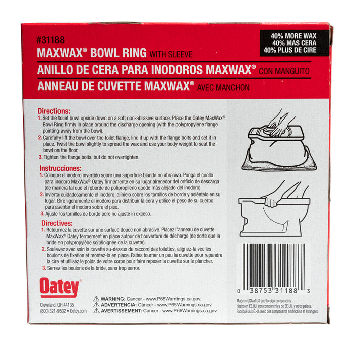 Oatey® 31188 MaxWax® Wax Bowl Rings