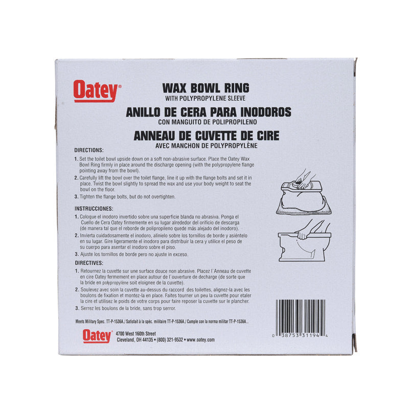 Oatey® 31194 Wax Bowl Ring with sleeve - Edmondson Supply