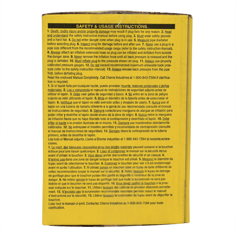 Cherne® 041386 8" Test-Ball® Plug, Single-Size Underground - Edmondson Supply