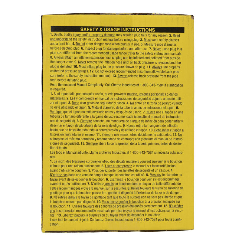 Cherne® 262110 10 IN. MUNI-BALL® PLUG, 3 IN. BYPASS - Edmondson Supply