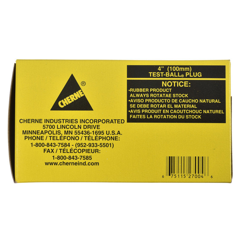 Cherne® 270040 4 IN. TEST-BALL® PLUG, Single-size - Edmondson Supply