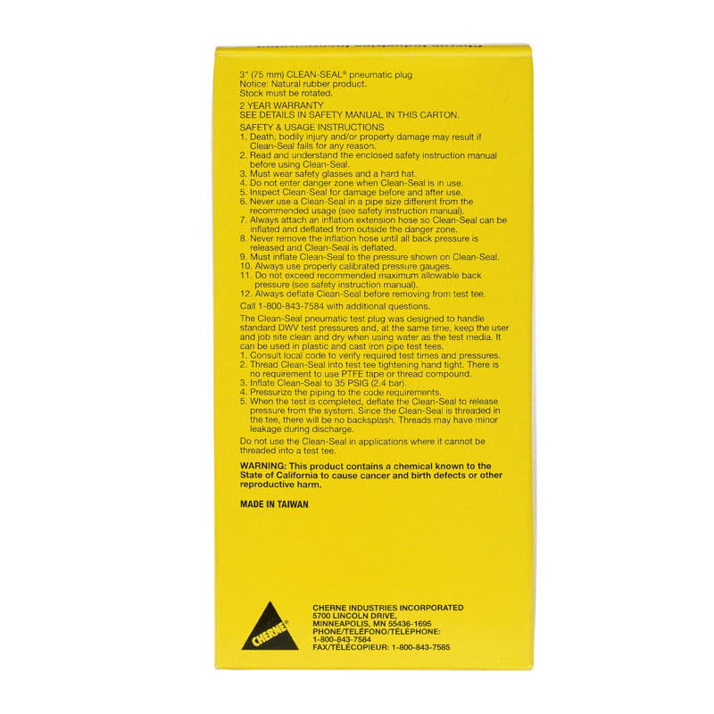 Cherne® 271713 3 IN. CLEAN-SEAL® PLUG - Edmondson Supply