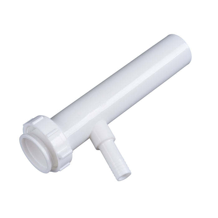 Dearborn PP9818 1-1/2 in. x 8 in. Branch Tailpiece, Hi-Line with 1/2 in. Branch (White) - Edmondson Supply