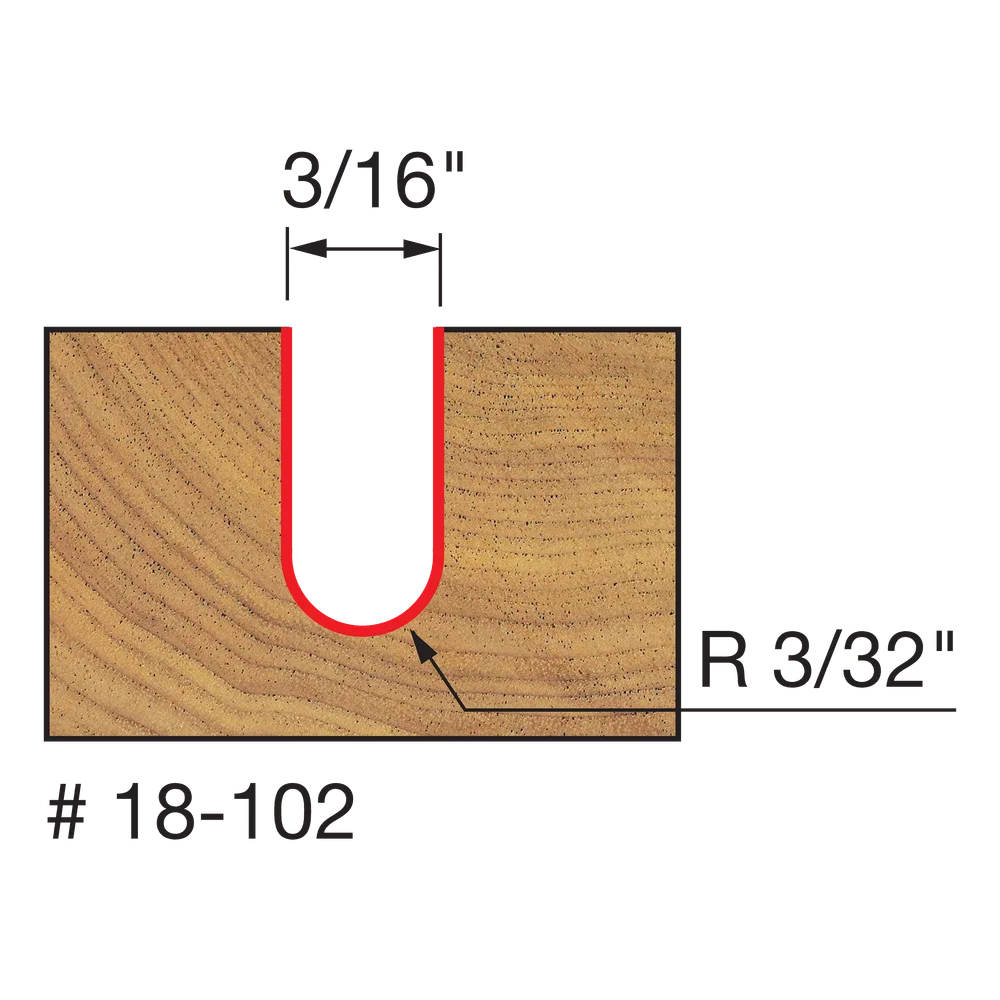Freud 18-102 3/32" Radius Round Nose Bit - Edmondson Supply