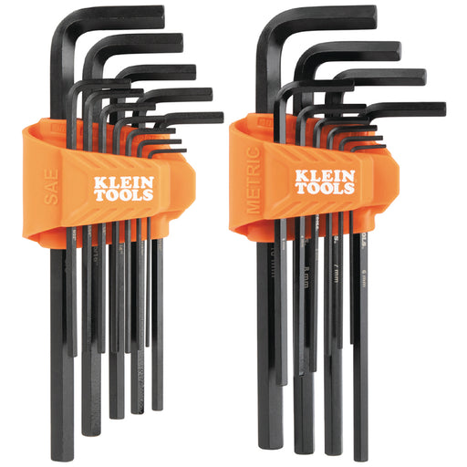 Klein Tools LS22 L-Style Long Hex Key Set, SAE and Metric, 22-Piece - Edmondson Supply