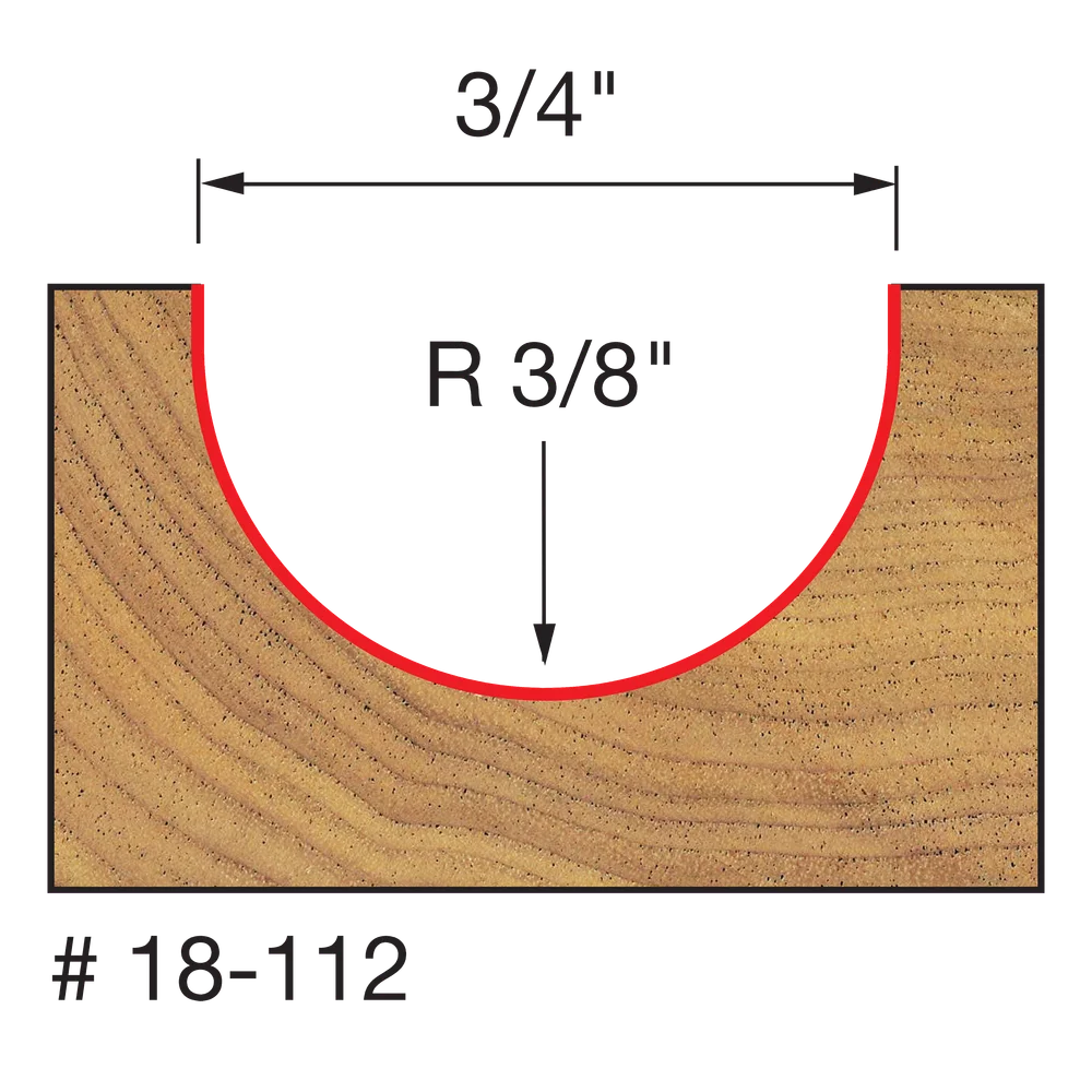 Freud 18-112 3/8" Radius Round Nose Bit - Edmondson Supply