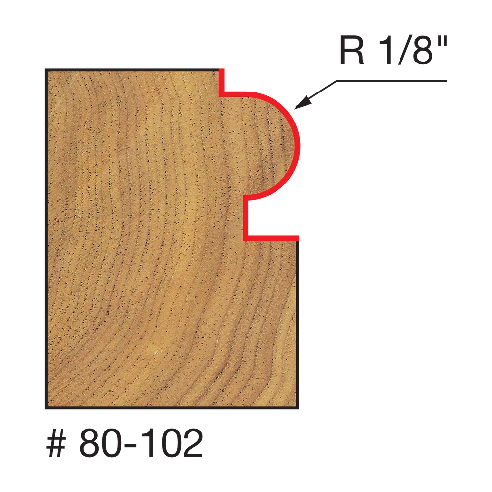 Freud 80-102 1/8" Radius Traditional Beading Bit (Shank Diameter: 1/4") - Edmondson Supply