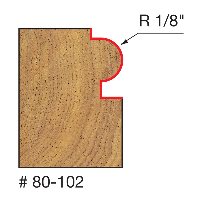 Freud 80-102 1/8" Radius Traditional Beading Bit (Shank Diameter: 1/4") - Edmondson Supply