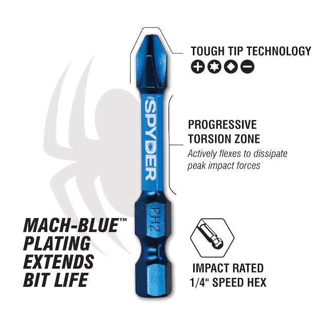 SPYDER  19029 SPY 25-Piece Mach-Blue™ Impact Bit Set w/ Case - Edmondson Supply