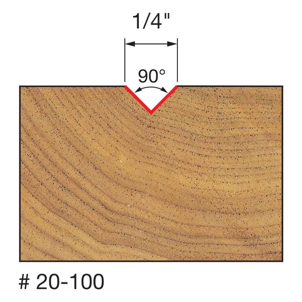 Freud 20-100 1/4" 90° V Grooving Bit - Edmondson Supply