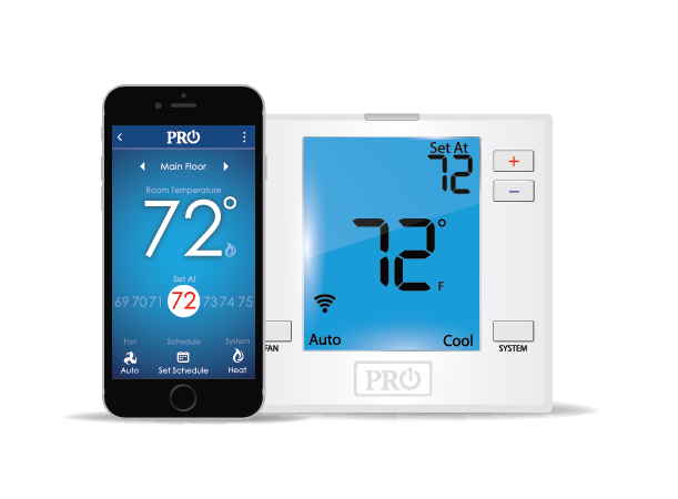 PRO1 IAQ T721i Digital WIFI Programmable Thermostat, 2 Heat - 1 Cool, Heat Pump/Conventional - Edmondson Supply