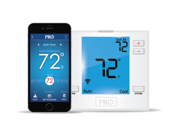 PRO1 IAQ T721i Digital WIFI Programmable Thermostat, 2 Heat - 1 Cool, Heat Pump/Conventional