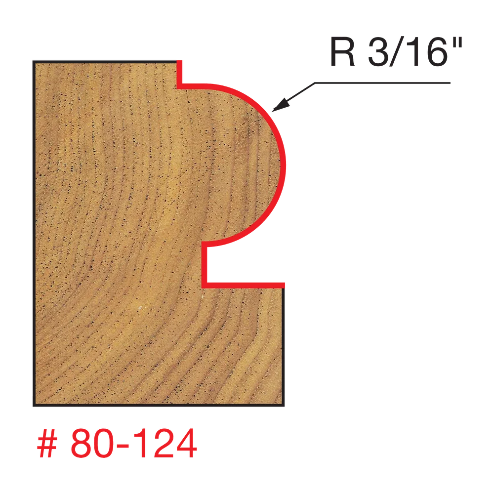 Freud 80-124 3/16" Radius Traditional Beading Bit (Shank Diameter: 1/2") - Edmondson Supply