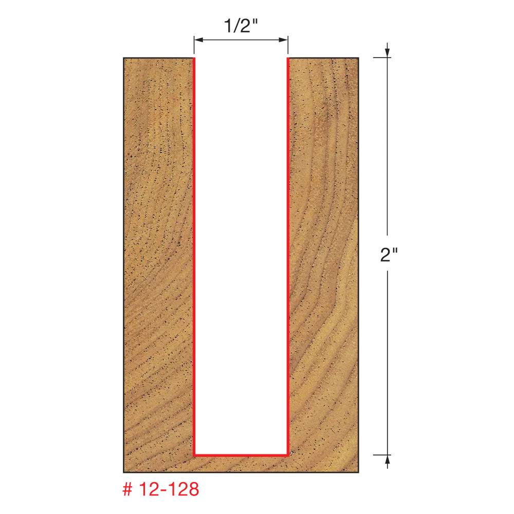 Freud 12-128 1/2" Double Flute Straight Bit - Edmondson Supply