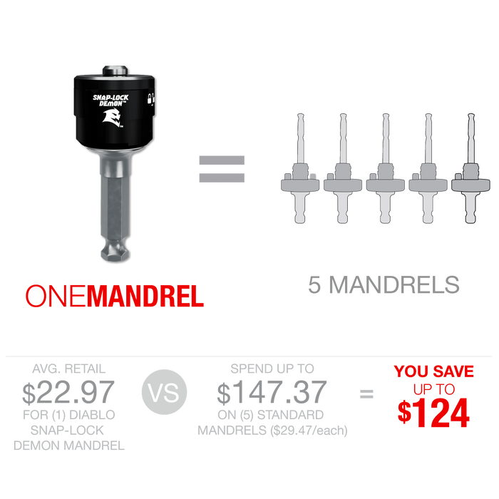 Diablo Tools DHSARD500 7/16" Snap-Lock Demon™ Mandrel System - Edmondson Supply