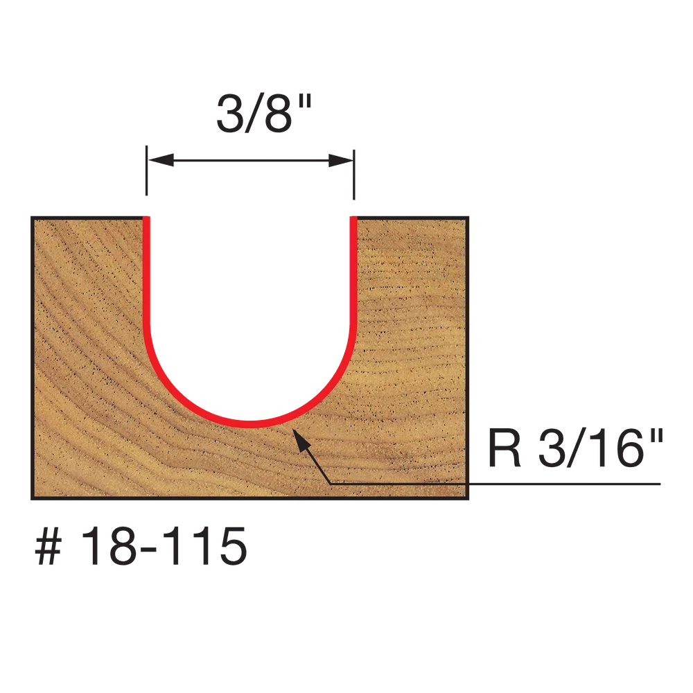 Freud 18-115 3/16" Radius Round Nose Bit - Edmondson Supply