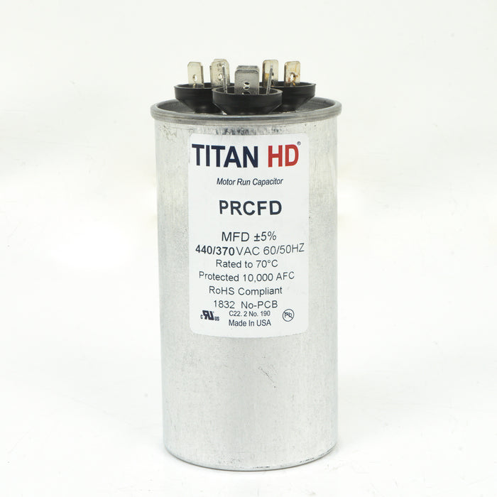 Packard PRCFD356A TITAN HD Run Capacitor 35+6 MFD 440/370 Volt Round - Edmondson Supply
