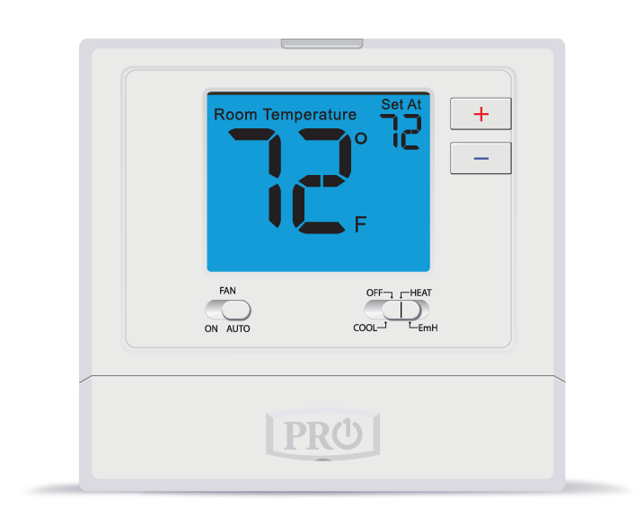 PRO1 IAQ T721 Digital Non-Programmable Thermostat, 2 Heat - 1 Cool, Heat Pump/Conventional - Edmondson Supply