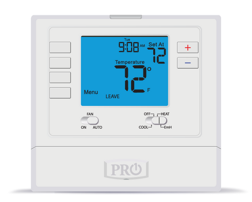 PRO1 IAQ T725 Digital 7-Day or 5/1/1 Programmable Thermostat, 2 Heat - 1 Cool, Heat Pump/Conventional - Edmondson Supply