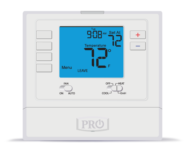 PRO1 IAQ T725 Digital 7-Day or 5/1/1 Programmable Thermostat, 2 Heat - 1 Cool, Heat Pump/Conventional - Edmondson Supply