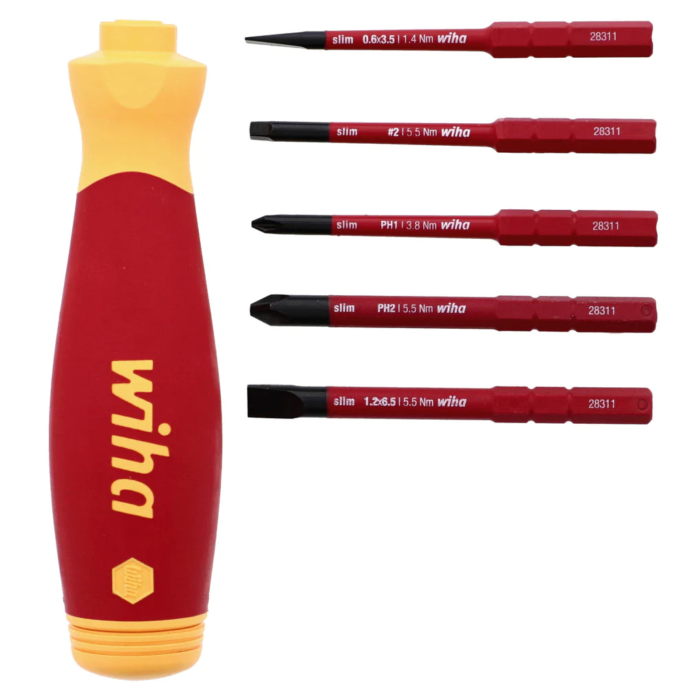 Wiha Tools 28345 6 Piece Insulated SlimLine PocketMax Multi-Driver - Edmondson Supply