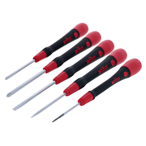 Wiha Tools 26195 5 Piece PicoFinish Slotted and Phillips Precision Screwdriver Set - Edmondson Supply