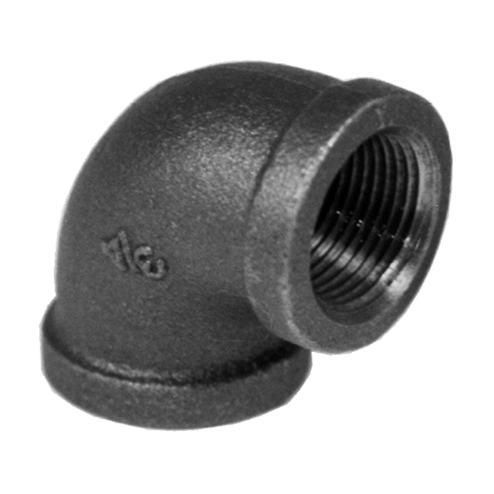 Legend Valve 350-003 1/2" SA Malleable Black Iron 90° Elbow FNPT x FNPT - Edmondson Supply