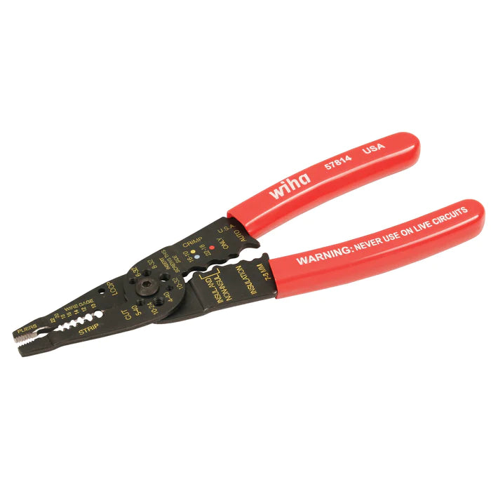Wiha Tools 57814 Classic Grip Wire Combination Strippers/Crimpers Cutters 8.25" - Edmondson Supply