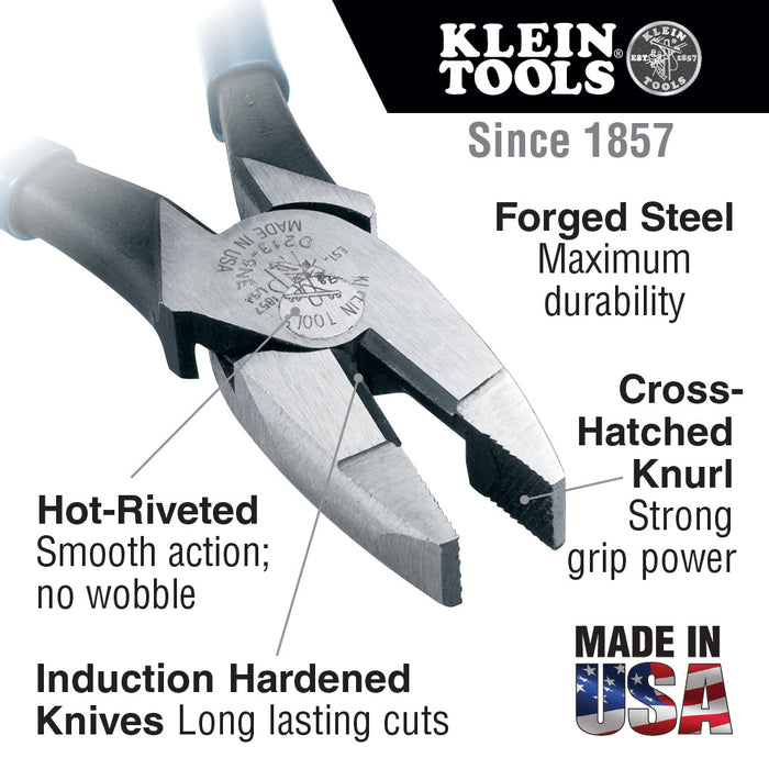 Klein Tools D20009NE Lineman's Pliers, 9-Inch - Edmondson Supply