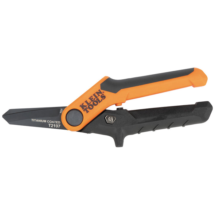 Klein Tools T2107 Compact Titanium-Coated Utility Shears, 7-Inch - Edmondson Supply