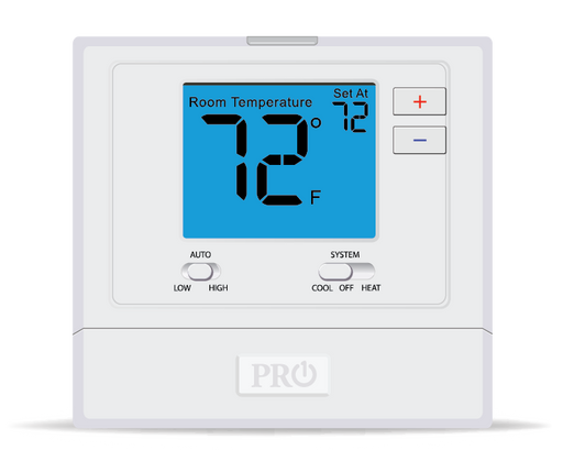 PRO1 IAQ T731 Digital Non-Programmable PTAC Thermostat, 2 Heat - 1 Cool, Heat Pump/Conventional, Wired - Edmondson Supply