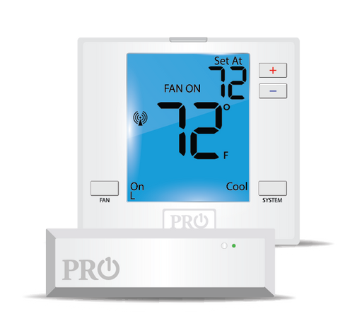PRO1 IAQ T731W Digital Non-Programmable Wireless PTAC Thermostat, 2 Heat - 1 Cool, Heat Pump/Conventional - Edmondson Supply