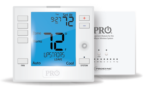 PRO1 IAQ T755WHO PROsync Digital Programmable Thermostat, 4 Heat - 2 Cool, Wireless Universal, Occupancy & Humidity Sensor - Edmondson Supply