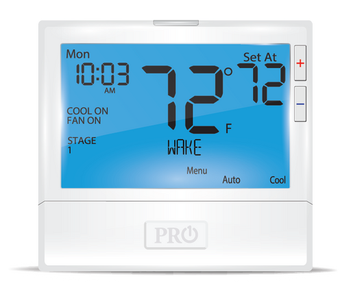 PRO1 IAQ T855 Digital 7-Day or 5/1/1 Programmable Thermostat, 3 Heat - 2 Cool, Universal Residential/Light Commercial - Edmondson Supply