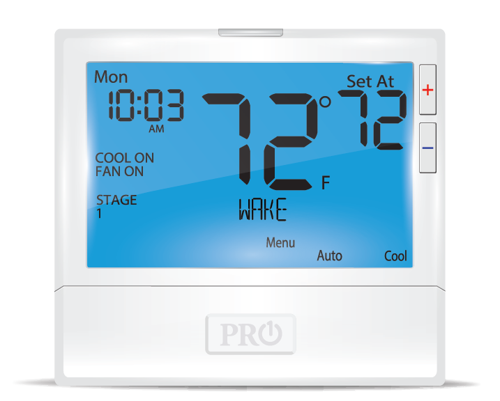 PRO1 IAQ T855SH Digital 7-Day Programmable Thermostat, 5 Heat - 3 Cool, Universal Residential/Light Commercial - Edmondson Supply
