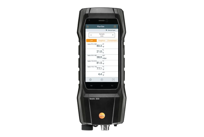 Testo 0564 3002 83 Next-Gen testo 300 - Smoke Edition Combustion Analyzer Kit with Printer and testo Bluetooth® Connector (w/ O2 and CO 0-4,000) - Edmondson Supply