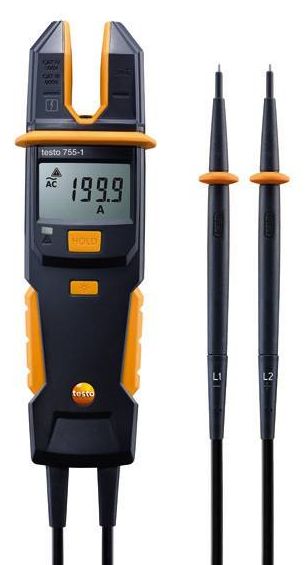 Testo 0590 7551 755-1 - Current / Voltage Meter with 200 A AC, 600 V AC/DC, and Continuity