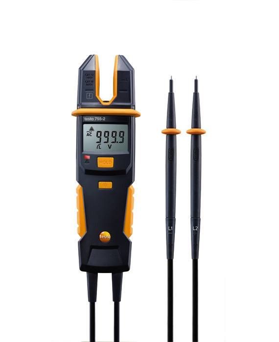 Testo 0590 7552 755-2 - Current / Voltage Meter with 200 A AC, 1000 V AC/DC, Continuity, and Phase Rotation Tester - Edmondson Supply