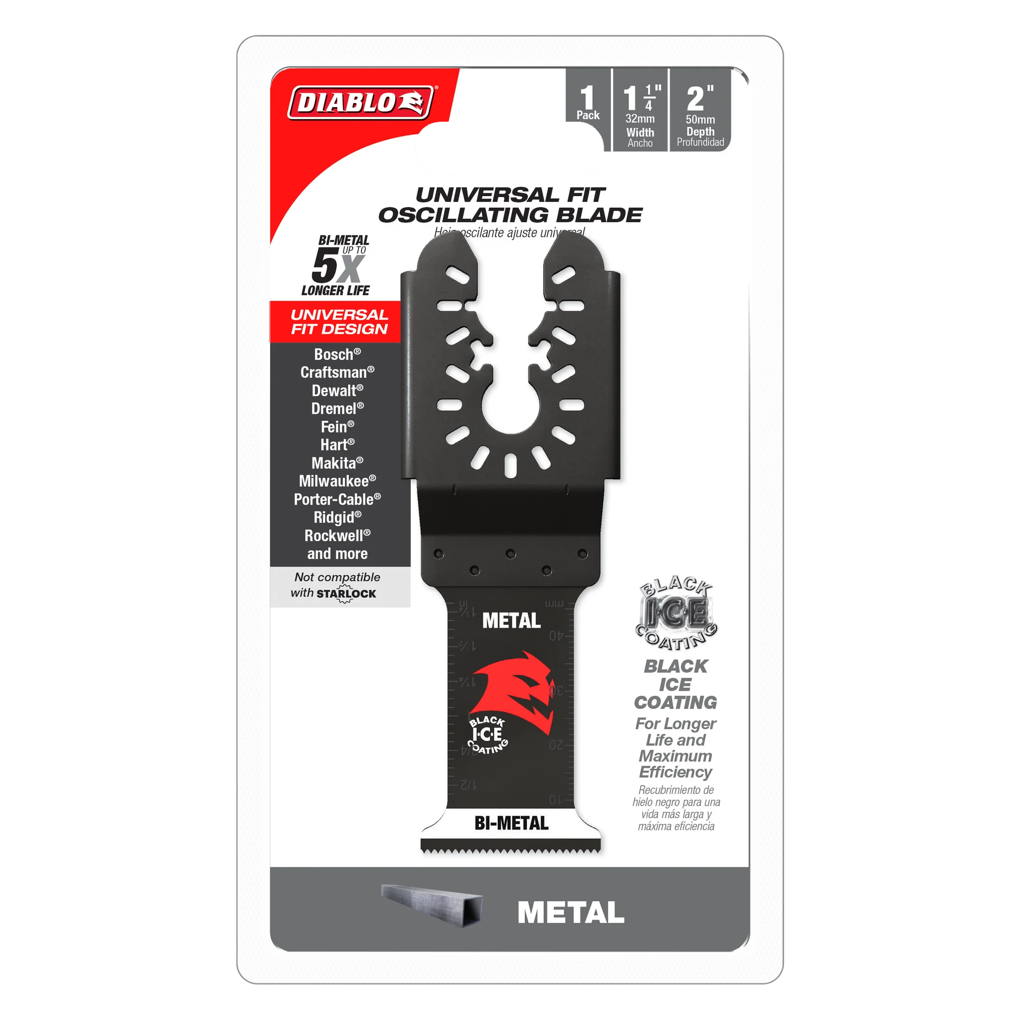 Diablo Tools DOU125BF 1-1/4 in. Universal Fit Bi-Metal Oscillating Blade for Metal - Edmondson Supply