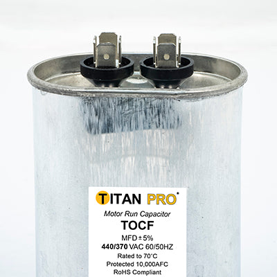 Packard TITAN PRO TOCF50 Run Capacitor 50 MFD 440/370 Volt Oval - Edmondson Supply