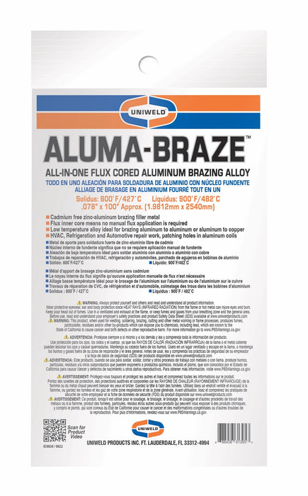 Uniweld UAB Aluma-Braze™ All-in-one flux-cored Aluminum Brazing Alloy - Edmondson Supply